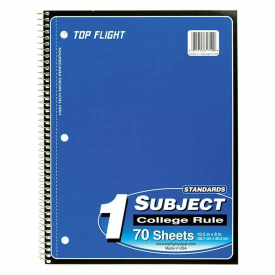 Order College Ruled 1 Subject Notebook food online from IV Deli Mart store, Goleta on bringmethat.com