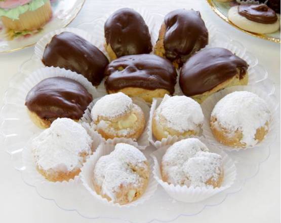 Order Half and Half (6 Eclairs and 6 Cream Puffs) food online from Creative Cakes store, Harvey on bringmethat.com