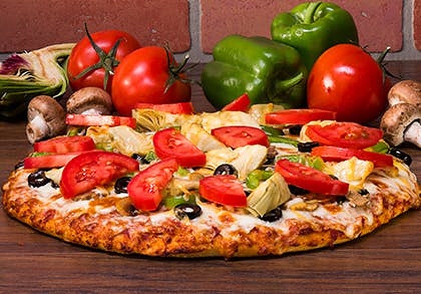 Order Mt. Veggiemore Pizza - Small 10" (10 Slices) food online from Mountain Mike Pizza store, Alameda on bringmethat.com