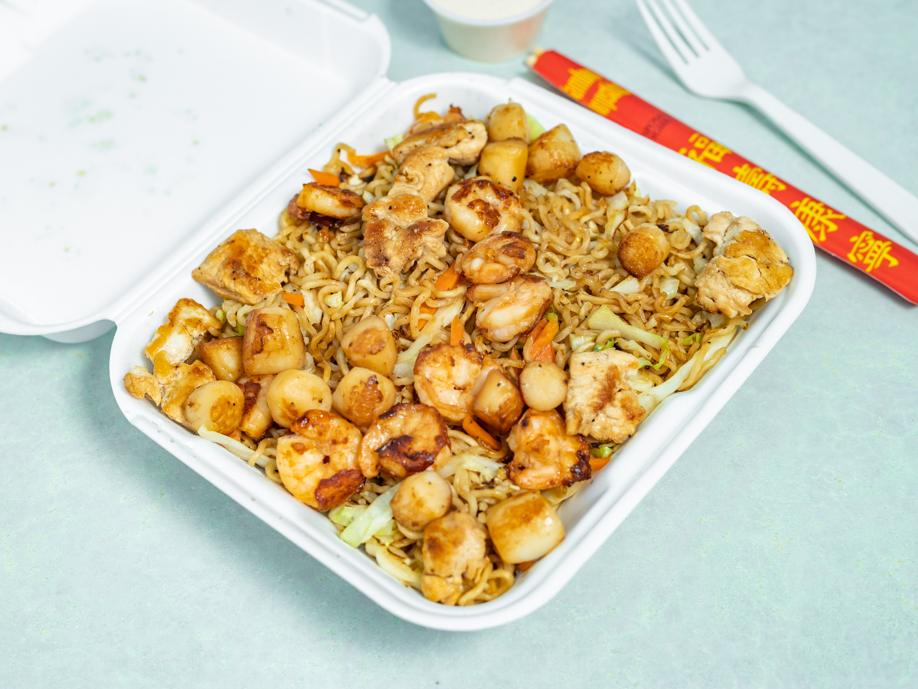 Order Scallops, Shrimp & Chicken Soba food online from New Japan Express store, Garner on bringmethat.com
