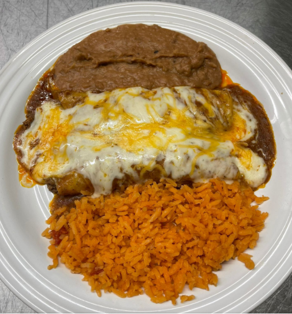 Order Ground Beef Enchiladas  food online from Los charritos mexican grill store, Rosenberg on bringmethat.com