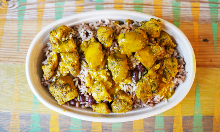 Order CURRY CHICKEN BOWL food online from Irie Jamaican Kitchen store, Cleveland on bringmethat.com
