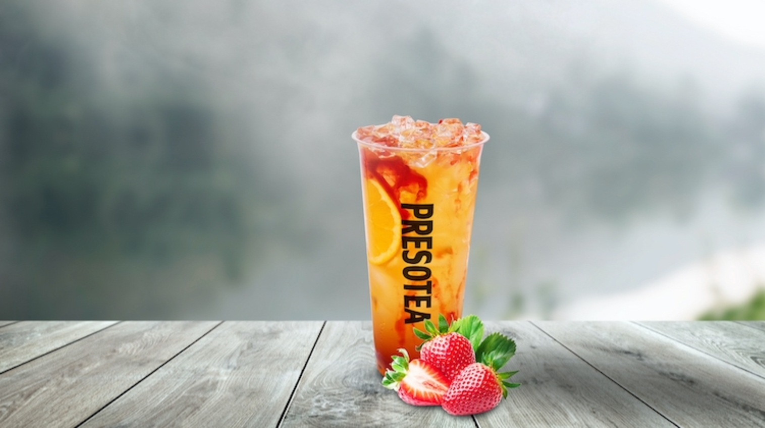 Order Strawberry Fruit Tea food online from Presotea-Santa Ana store, Santa Ana on bringmethat.com