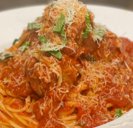 Order Spaghetti & Meatball Pasta food online from Americano Pie Bar store, Islip on bringmethat.com