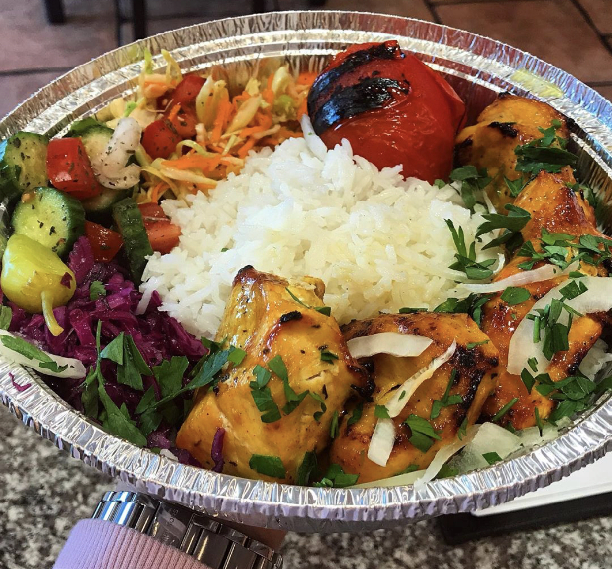 Order Chicken Breast Kebab food online from Cafe Areni store, Sherman Oaks on bringmethat.com