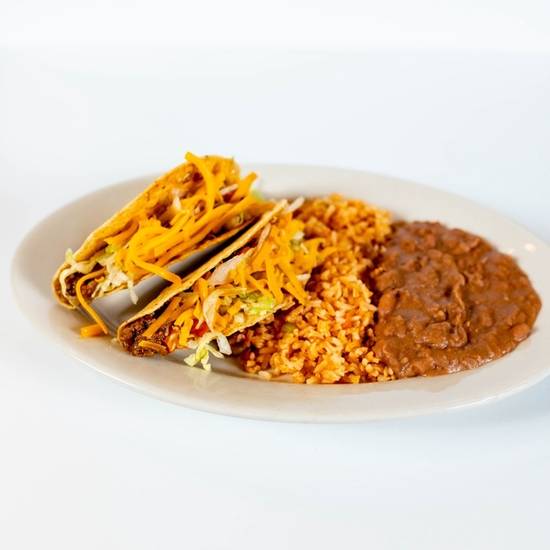 Order Two Classic Picadillo Beef Tacos food online from El Fenix store, Mesquite on bringmethat.com