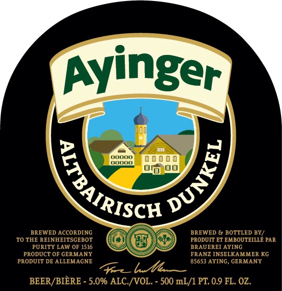Order Ayinger Altbairisch Dunkel Single Bottle  500 ml.  food online from Barmy Wines & Liquors store, Washington on bringmethat.com