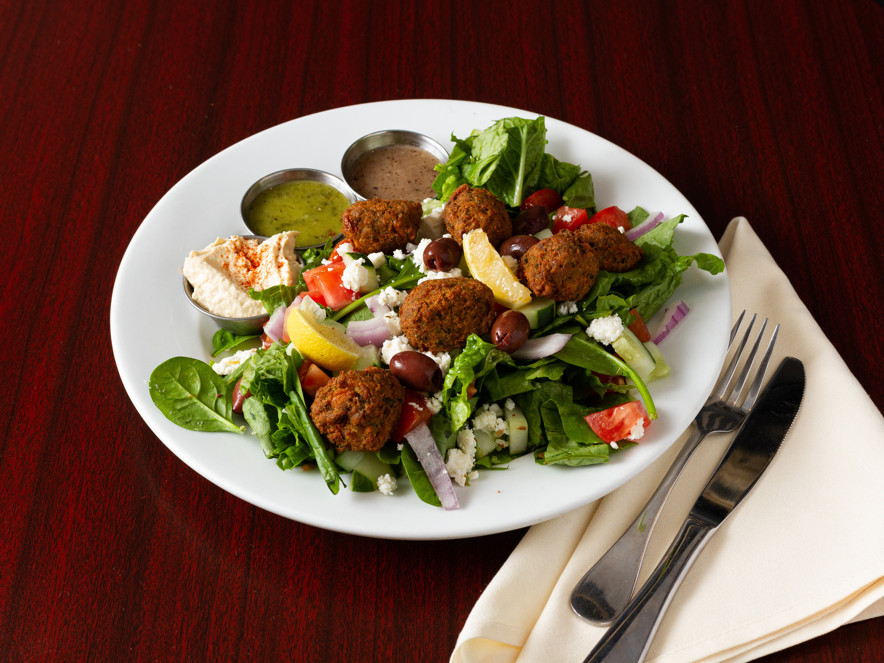Order Falafel Salad food online from Umami Mediterranean Kitchen store, Catonsville on bringmethat.com