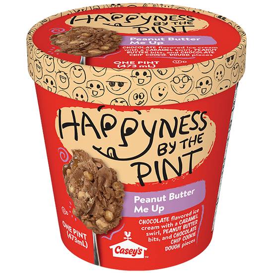 Order Happyness by the Pint Peanut Butter Me Up Ice Cream, 16oz food online from Caseys Carry Out Pizza store, Chandler on bringmethat.com
