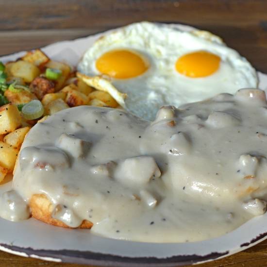 Order Down Home Biscuits & Gravy food online from Egg Harbor Cafe store, Elmhurst on bringmethat.com