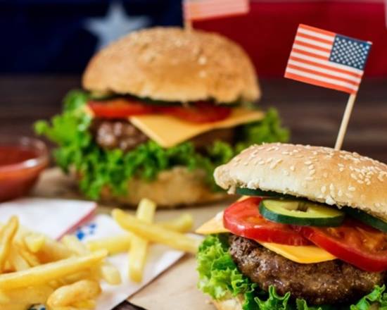 Order American Cheeseburger food online from Quadro Pizza store, Nashville on bringmethat.com