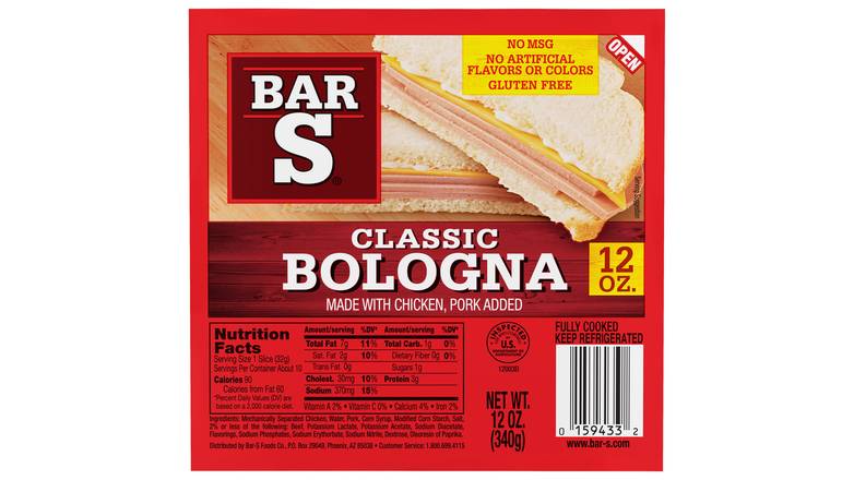 Order Bar S Classic Bologna food online from Red Roof Market store, Lafollette on bringmethat.com