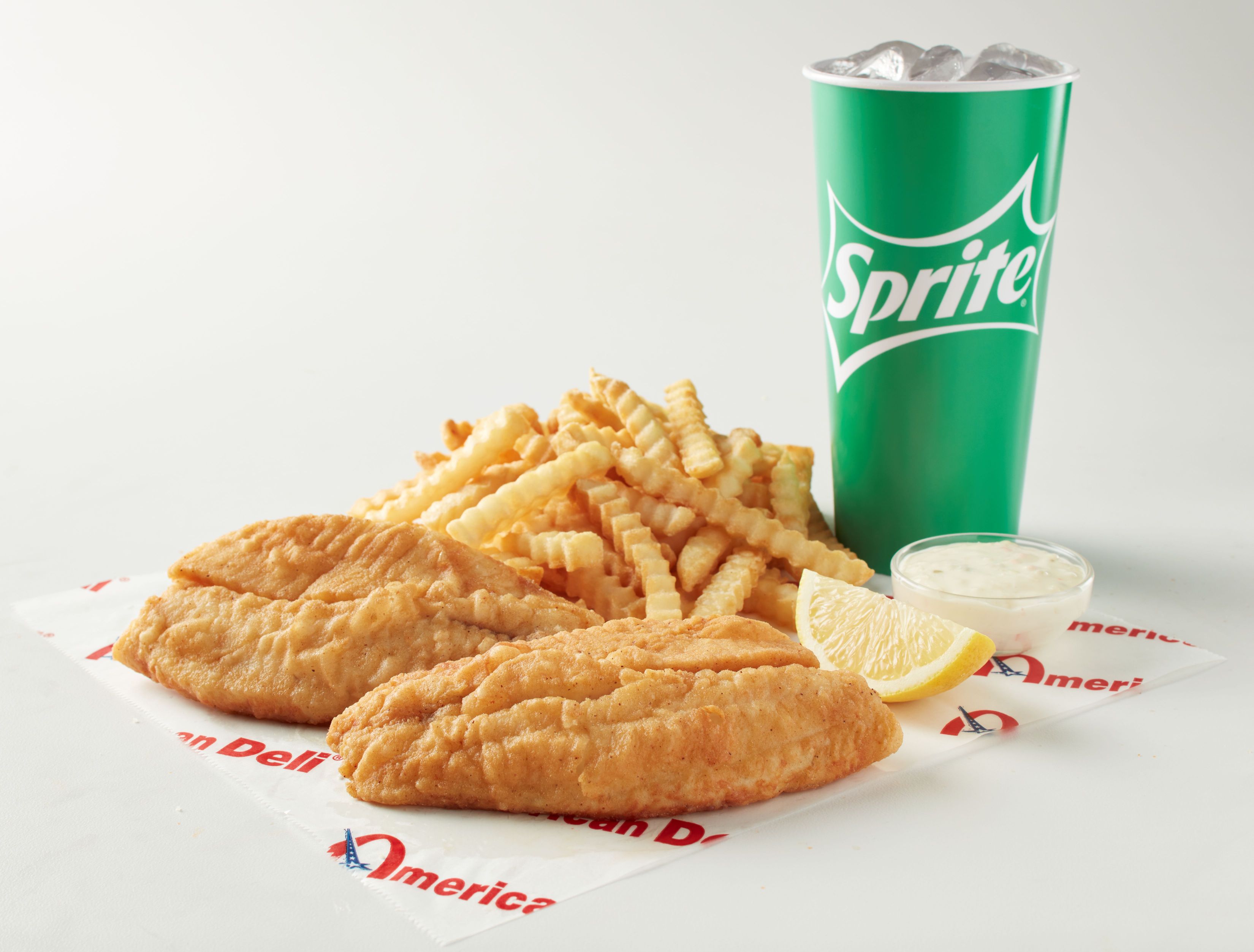 Order Whiting Fish Combo served with Fries and Drink food online from American Deli store, Marietta on bringmethat.com