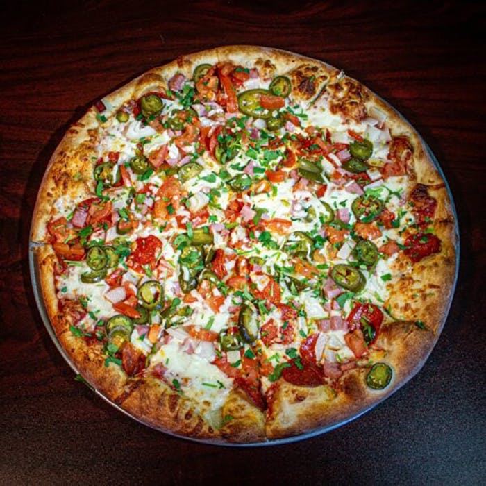 Order Tex Mex Pizza - 14" food online from Brothers Pizza store, Las Vegas on bringmethat.com