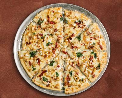 Order Thin Crust Chicken Alfredo Pizza 12' food online from Skinny Thin Pizza store, Nashville-Davidson on bringmethat.com