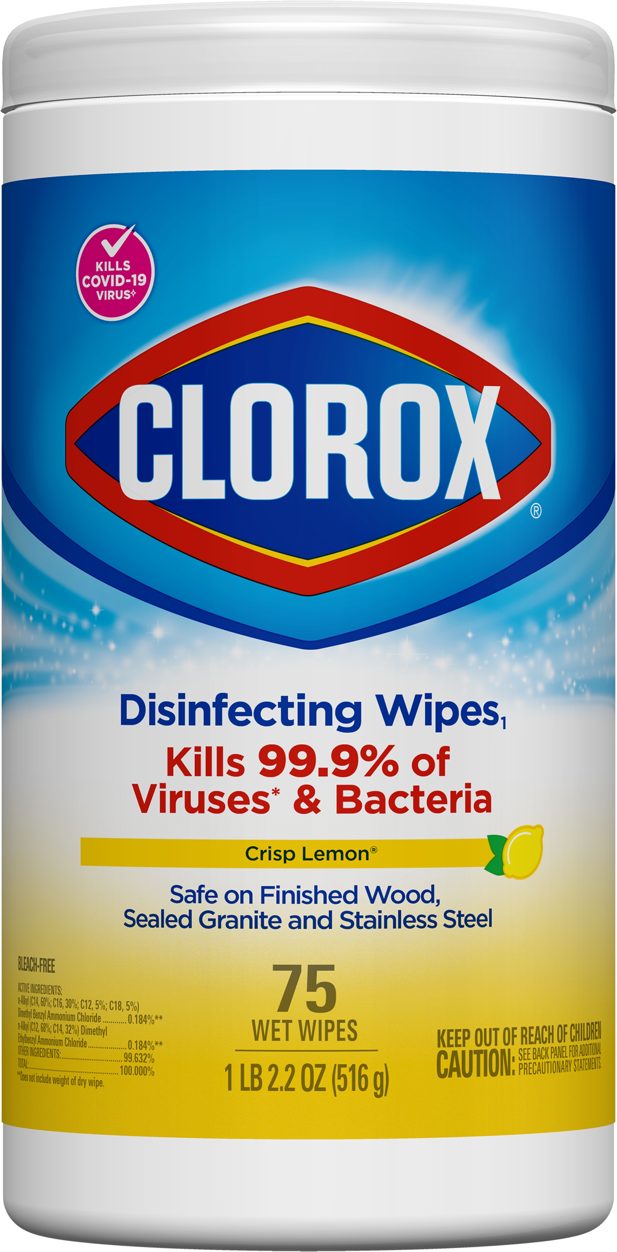 Order Clorox Disinfecting Wipes - Crisp Lemon, 75 ct food online from Rite Aid store, MILLER PLACE on bringmethat.com