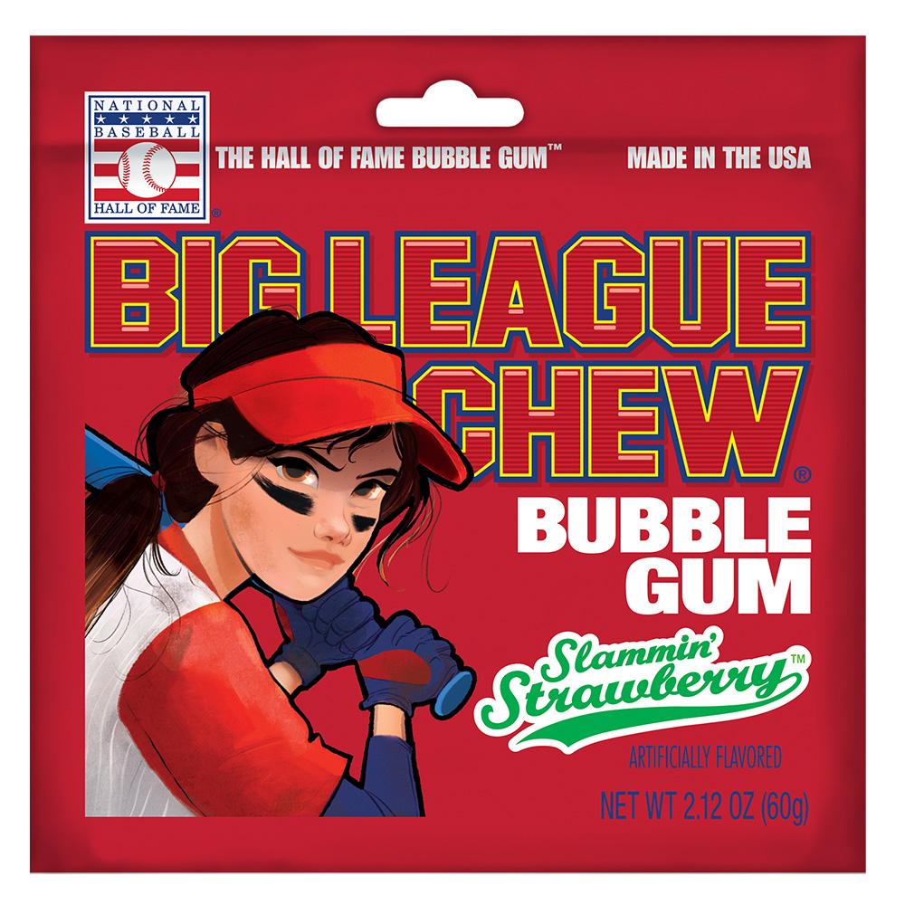 Order Big League Chew Bubble Gum Pouch Strawberry food online from Chocolate Boutique store, Pittsburgh on bringmethat.com