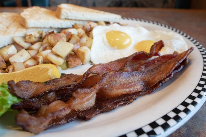 Order Thick-Cut Smoked Bacon & Eggs food online from Black Bear Diner store, League City on bringmethat.com
