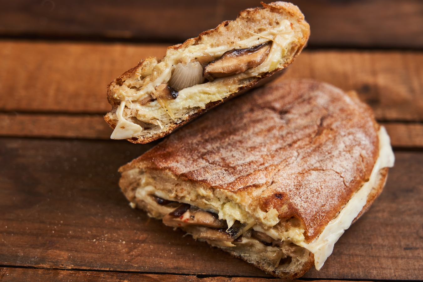 Order Shiitake Melt Hot Pressed Sandwich food online from The Picnic Basket store, New York on bringmethat.com