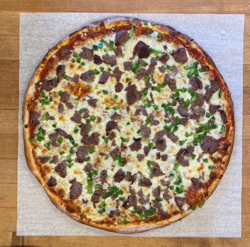 Order Bratwurst Pizza - Small 10'' food online from Big D Pizza store, Clyde on bringmethat.com