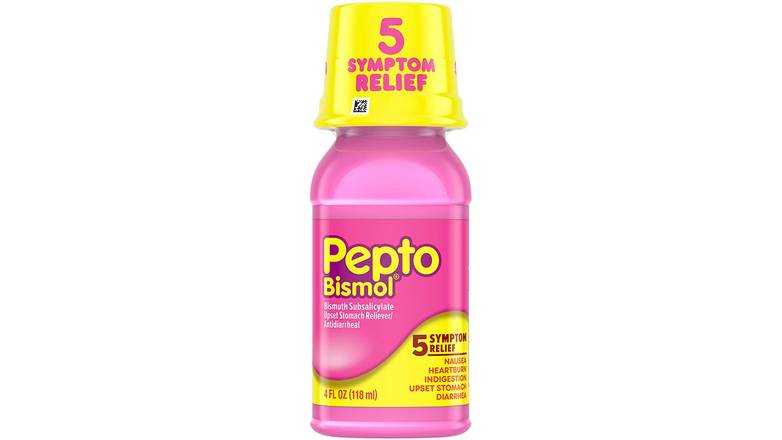 Order Pepto-Bismol - Original Liquid 5 Symptom Medicine food online from Route 7 Food Mart store, Norwalk on bringmethat.com