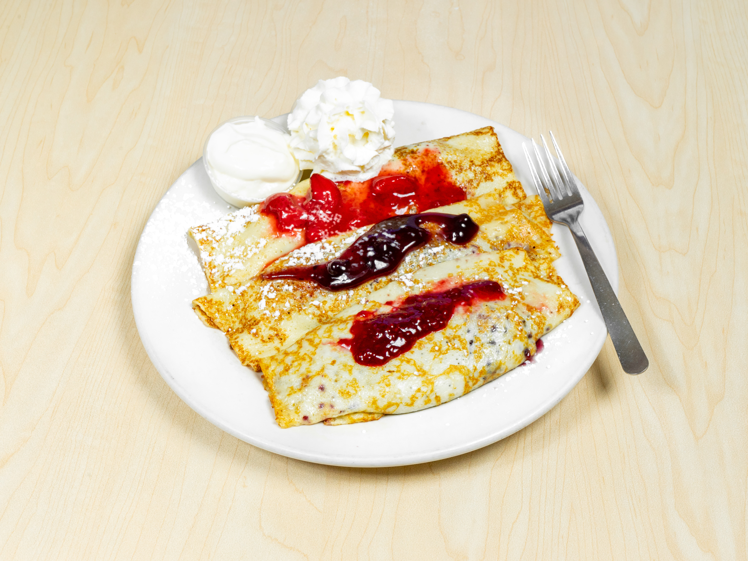 order online - Mixed Berry Crepes from Peaches & Pears Restaurant on bringmethat.com