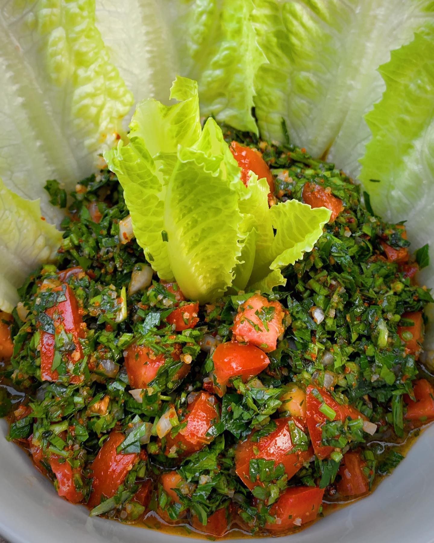 Order Tabboulh Salad food online from Mantee Cafe store, Los Angeles on bringmethat.com
