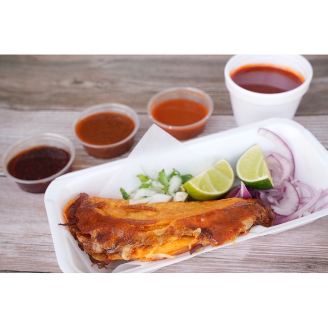 Order Quesi Taco food online from Pepe Red Tacos store, Harbor City on bringmethat.com