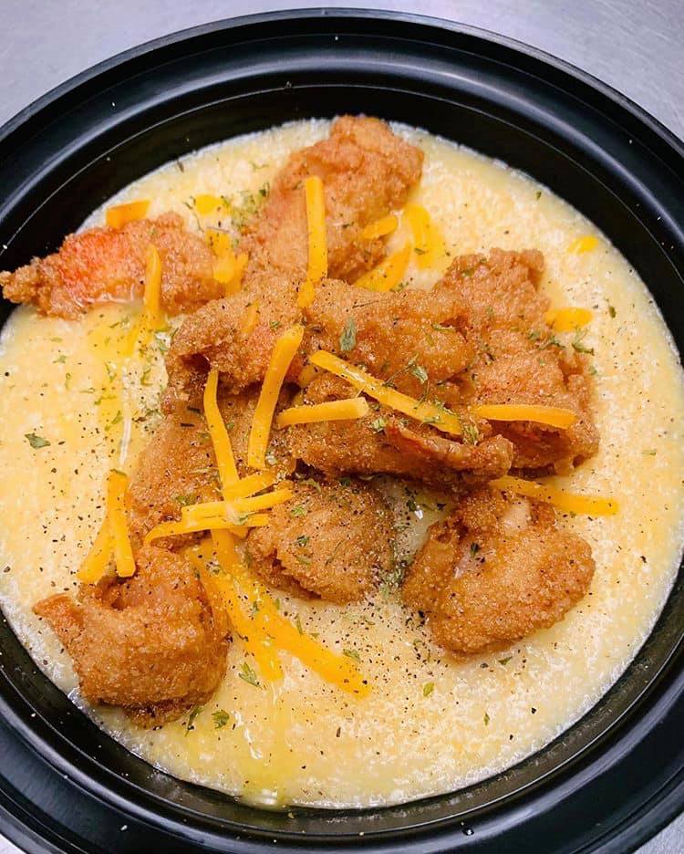 Order 1/4 lb. Shrimp and Grits food online from Surf Up South Shore store, Chicago on bringmethat.com