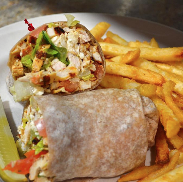 Order "The Greek" Wrap food online from Deluxe Diner store, Newark on bringmethat.com