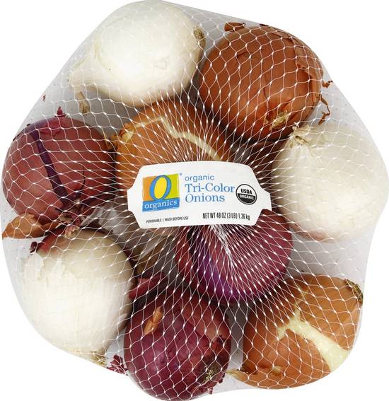 Order O Organics · Tri Color Onions (3 lb) food online from Safeway store, Fort Mohave on bringmethat.com