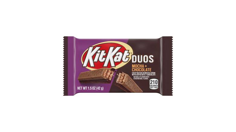 Order Kit Kat Duos Mocha Creme and Chocolate Wafer Candy food online from Route 7 Food Mart store, Norwalk on bringmethat.com