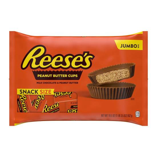 Order REESE'S Milk Chocolate Peanut Butter Cups Snack Size Candy, 19.5 OZ food online from Cvs store, MANASSAS PARK on bringmethat.com