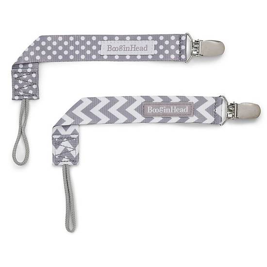 Order BooginHead® PaciGrip 2-Pack Pacifier Straps in Chevron/Dot food online from Bed Bath & Beyond store, Daly City on bringmethat.com