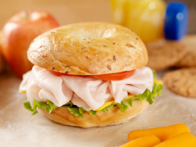 Order Ham or Turkey Lunch Bagel Sandwich food online from Donut Star store, Irvine on bringmethat.com
