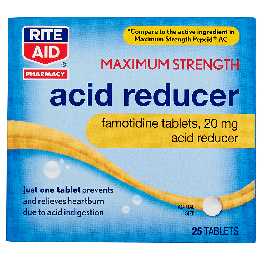 Order Rite Aid Maximum Strength Acid Reducer, 20 mg - 25 ct food online from Rite Aid store, SUFFOLK on bringmethat.com