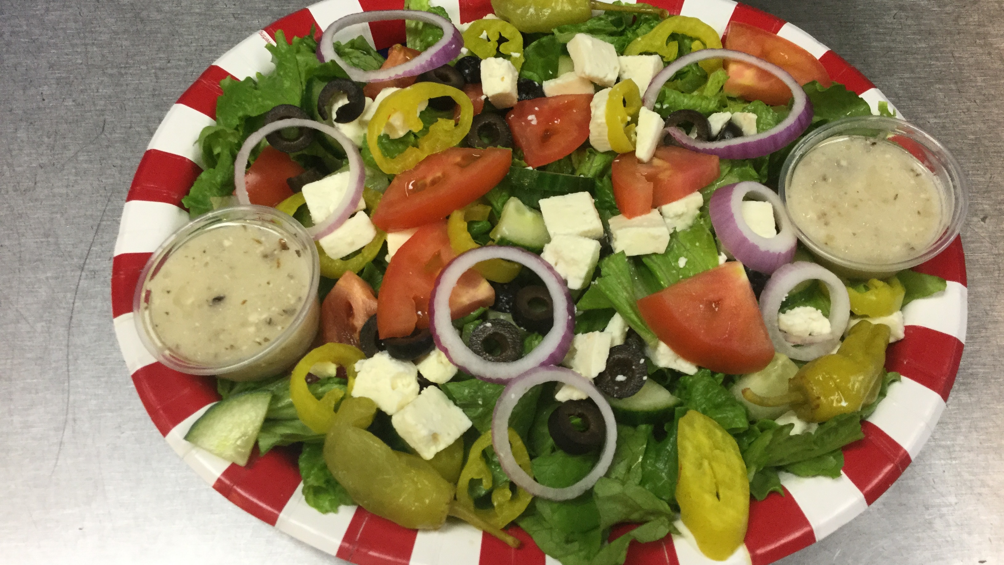 Order Large Greek Salad food online from Joes To Goes store, Snellville on bringmethat.com