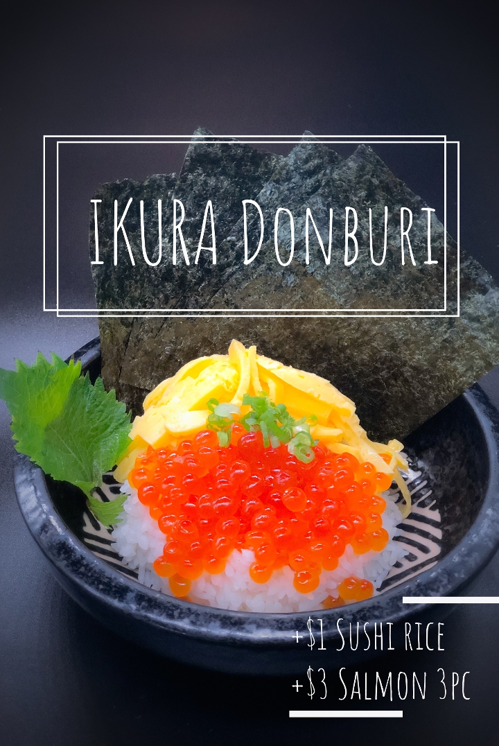 Order Ikura Donburi food online from Sushi Plus store, Redwood City on bringmethat.com