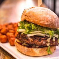 Order Wild Boar Burger Lunch food online from Encontro North Park store, San Diego on bringmethat.com