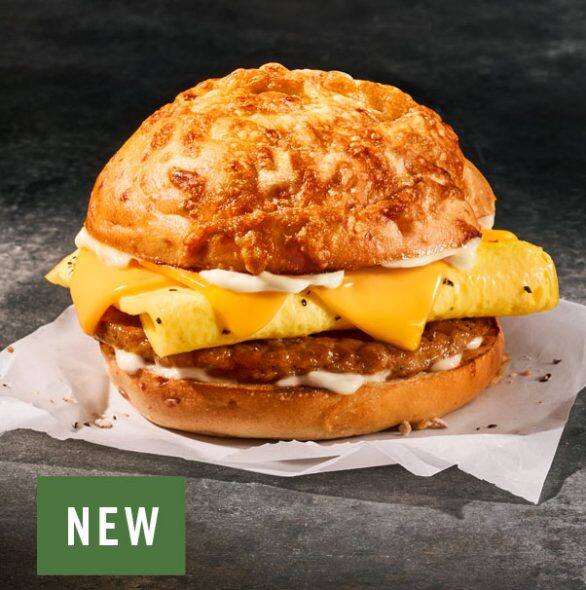 Order New Sausage, Scrambled Egg & Cheese On Asiago Bagel food online from Panera Bread store, Atlanta on bringmethat.com