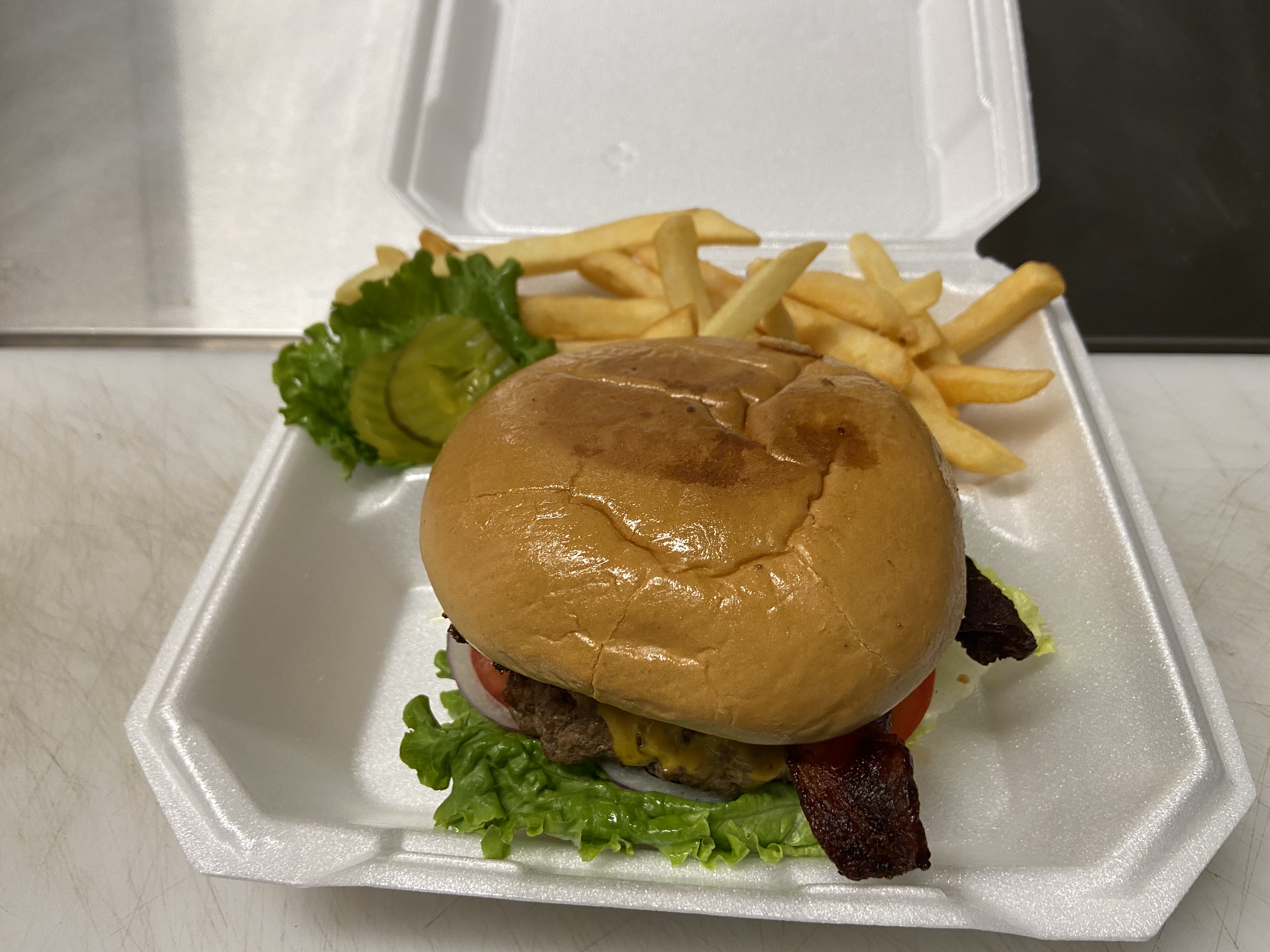 Order Bacon Cheese Burger Lunch food online from Cafe At The Towers store, Phoenix on bringmethat.com