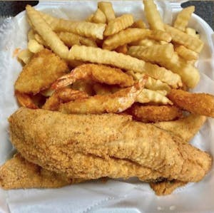 Order 2 Piece Whiting & 4 Battered Shrimp Combo food online from Jen Fish Fry store, Fayetteville on bringmethat.com