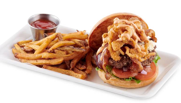 Order Chipotle Bleu Cheeseburge food online from Boomerjack Grill & Bar store, Terrell on bringmethat.com