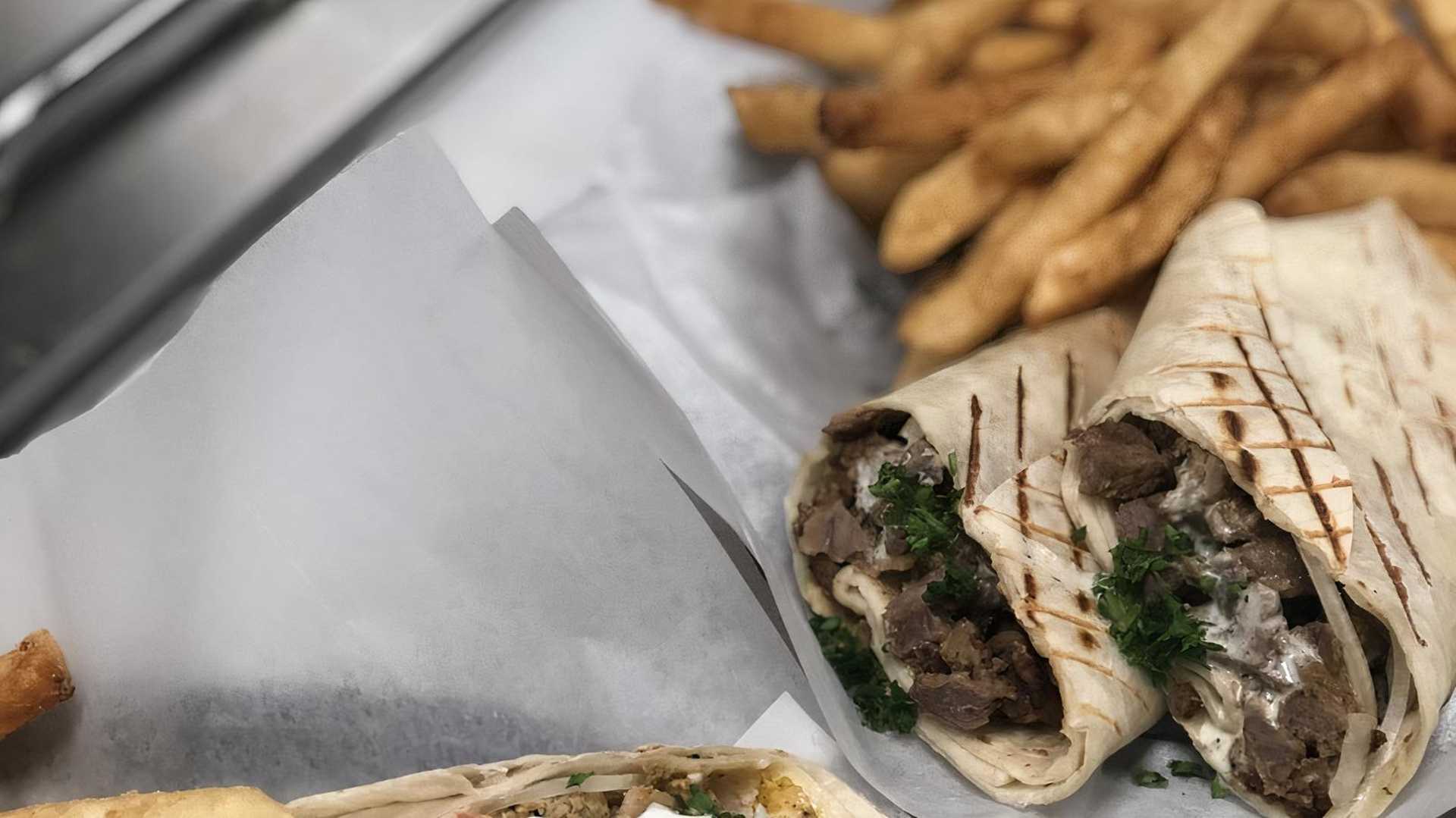 Order Beef Shawarma Sandwich food online from Hello Gyro store, Indianapolis on bringmethat.com