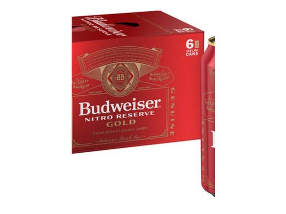 Order Budweiser Nitro Reserve Gold - 6x 12oz Cans food online from Eagle Liquor & Wine store, Chattanooga on bringmethat.com