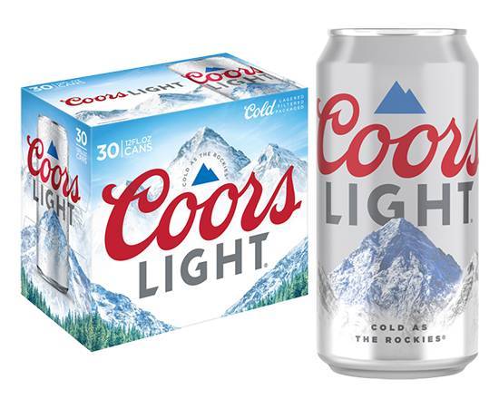 Order Coors Light, 30pk-12oz can beer (4.2% ABV) food online from Samco Food Store store, Bakersfield on bringmethat.com