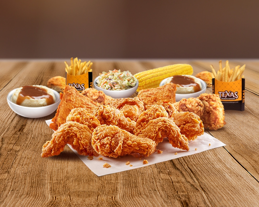 Order 16 Pc Chicken w/ 6 Signature Side's & 8 Biscuit's food online from Texas Chicken & Burgers store, New York on bringmethat.com