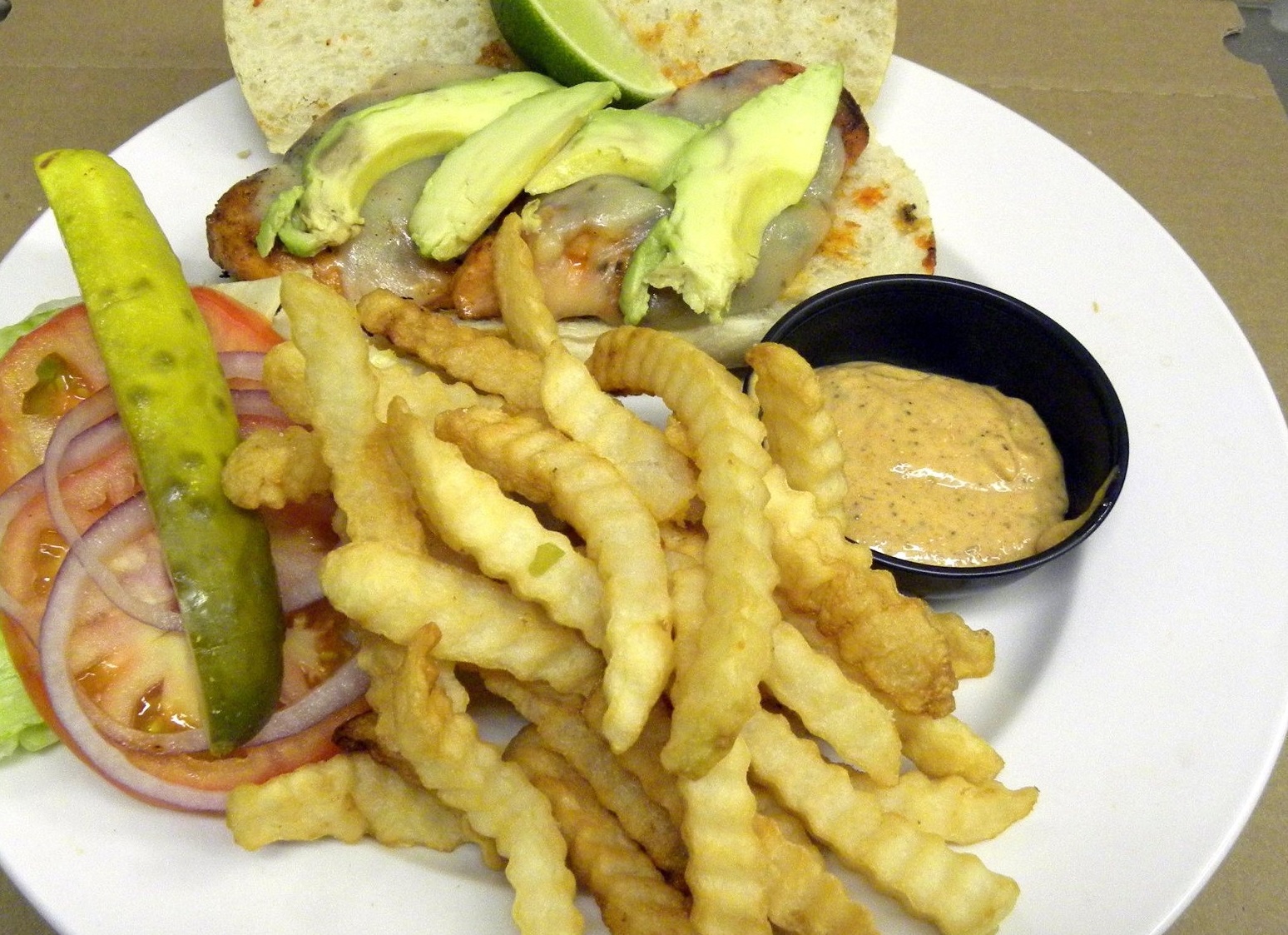 Order Tequila Chicken Sandwich food online from Salerno Pizzeria & R.Bar store, Western Springs on bringmethat.com