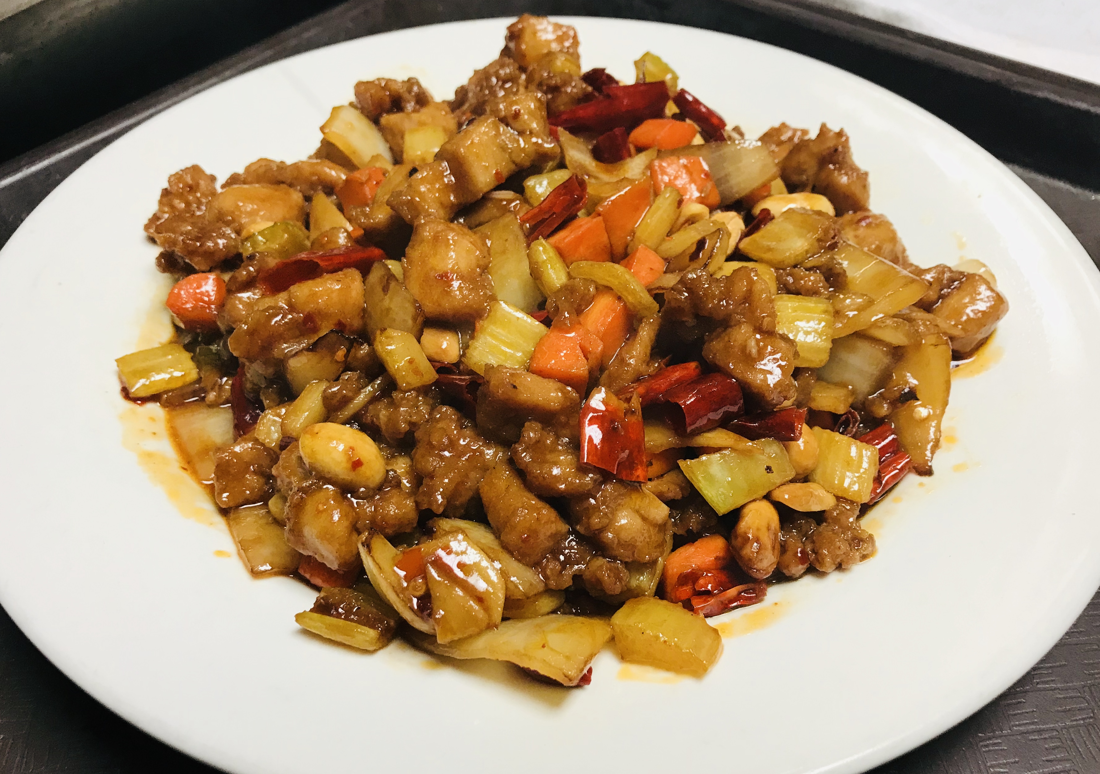 Order J5. Kung Pao Chicken food online from Kung Fu Noodle store, Tucson on bringmethat.com