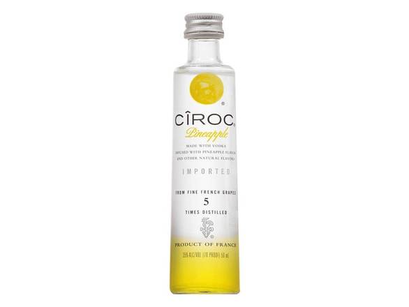 Order CIROC Pineapple Vodka - 50ml Bottle food online from Josh Wines & Liquors Inc store, New York on bringmethat.com